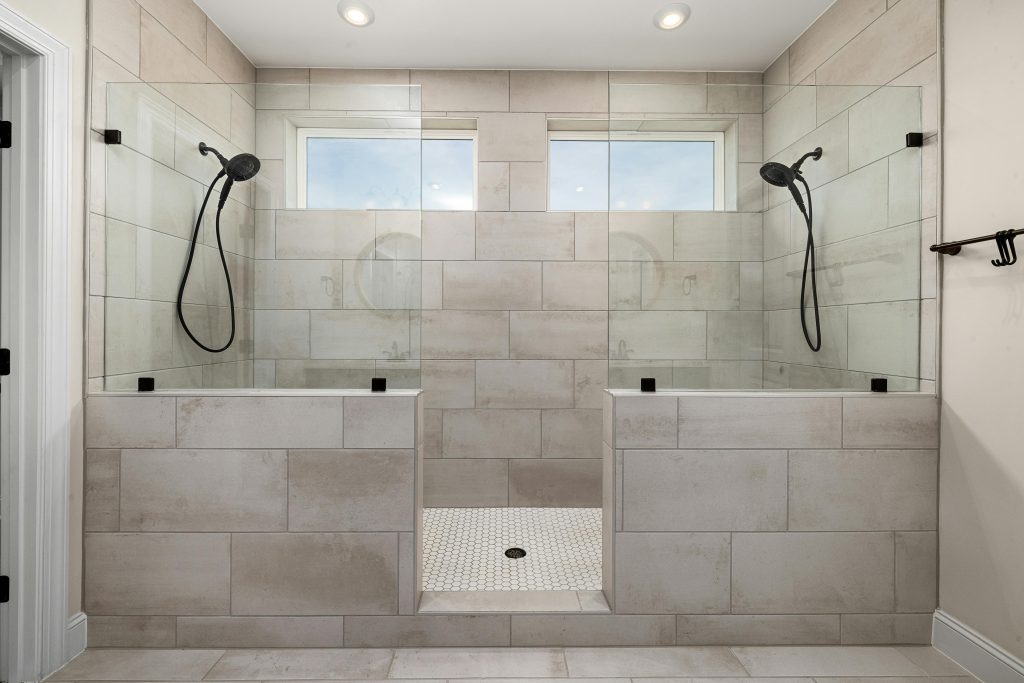 Tiles and Showers in a Bathroom